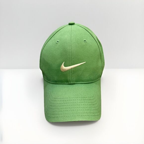 Vintage Y2K Nike Green Center Swoosh Adjustable Strapback Hat Baseball Cap - Picture 1 of 8